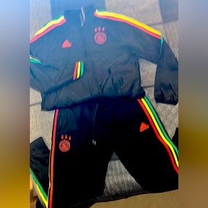 🇬🇭Adidas Ajax Bob Marley / Rasta Tribute windbreaker track suit NWT RARE